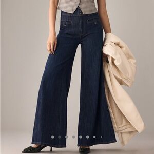 NWT Anthropologie Pilcro Women's Dark Blue Wide-Leg Jeans
